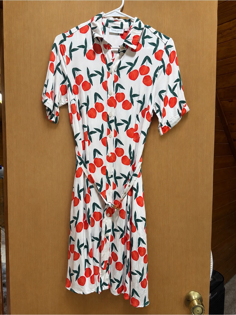 Fabienne Chapot Amsterdam Women’s White Shirt Dress with peach Print